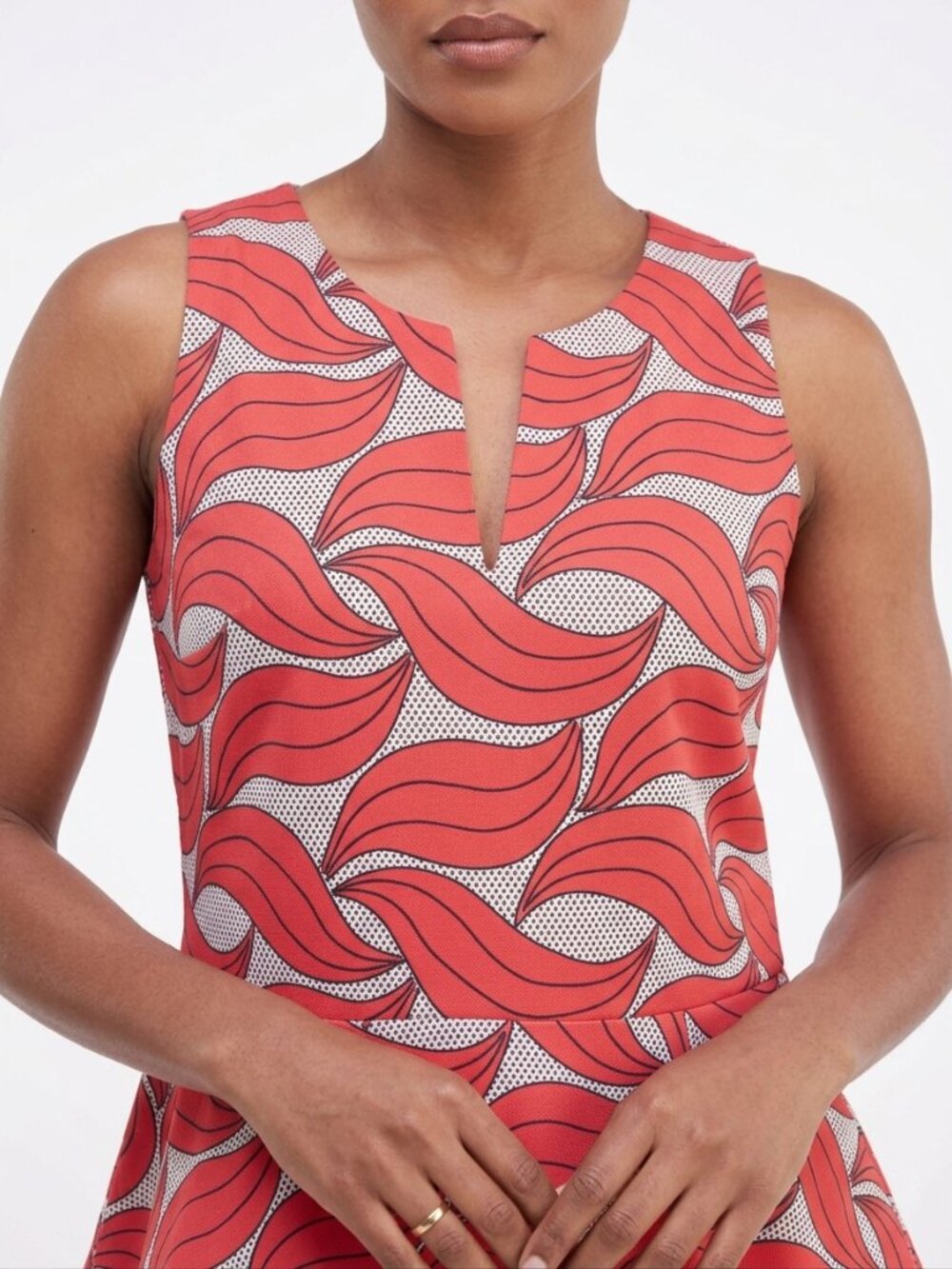 Ann Taylor NWT Retro Leaf Print Peplum Tank Women's Size S